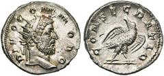 Empire romain - Roman Empire COMMODE divinisé, AR antoninien, 250-251, Milan. Frappé sous Trajan Dèce. D/ DIVO COMMODO T. r. à d. R/ CONSECRATIO Aigle à d., t. à g., les ailes déployées. RIC 93. 3,24 