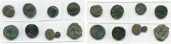 Empire romain - Roman Empire lot de 9 bronzes: Auguste, as, R/ Crocodile; divinisé, as, R/ Autel; Néron, as, R/ Victoire; Trajan, dupondius, R/ Abundantia; Marc Aurèle, sesterce, R/ Virtus; Crispine, 