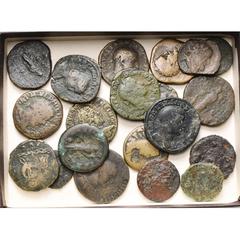 Empire romain - Roman Empire lot de 22 p., dont: Septime Sévère, sesterce, R/ Aigle légionnaire entre deux étendards; Sévère Alexandre, sesterce, R/ Providentia (2), Spes; Maximin Ier, sesterce, R/ Fi