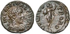 Monnaies provinciales romaines - Roman Provincial Coins TROADE, ALEXANDRIE, Valérien Ier (253-260), AE bronze. D/ IMP LICI VALERIAN B. l., dr., cuir. à d. R/ COL AVG TROAD Le satyre Marsyas deb. à d.,