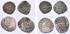 Monnaies de Bretagne FRANCE, BRETAGNE, Duché, Jean III (1312-1341), lot de 4 p.: denier à l'écu, Evran (2); denier, Nantes (double frappe); double denier (rare). Jézéquel 81, 83, 86, 90. Beau Fine