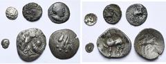 Monde celtique - Celtic World lot de 6 p.: Ile de Bretagne, Iceni, demi-unité au cheval; Gaule belgique, Ambiani, bronze au cavalier; Gaule celtique, Arverni, bronze attribué au chef Epasnactos; Gaule