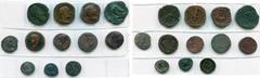 Empire romain - Roman Empire lot de 12 bronzes, dont: Commode, sesterce, R/ Pax; Maximin Ier, sesterce, R/ Victoire avec captif; Trajan Dèce, as, R/ Fides; Trébonien Galle, sesterce, R/ Junon assise d