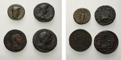 Monnaies provinciales romaines - Roman Provincial coins PISIDIE, ANTIOCHE, lot de 4 bronzes: Gordien III, Philippe Ier, Volusien, R/ Un étendard entre deux aigles légionnaires; Lydie, Maionia, Néron, 