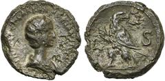 Monnaies provinciales romaines - Roman Provincial coins EGYPTE, ALEXANDRIE, Orbiana, femme de Sévère Alexandre, bill. tétradrachme, 226-227. D/ B. dr. à d. R/ Aigle à g., t. à d., ten. une couronne da