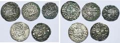 Moyen Age - Middle Ages FRANCE, lot de 5 p.: Chartres, denier anonyme, 1e moitié du 11e s.; Blois, denier anonyme, vers 1050-1080; Vendôme, denier anonyme, fin du 12e s.; Châteaudun, denier anonyme, 2