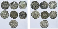 Moyen Age - Middle Ages FRANCE, lot de 7 p.: Bourges, denier au temple au type immobilisé au nom de Lothaire, milieu du 11e s.; Deols, Raoul VII (1160-1176), denier; Guillaume Ier de Chauvigny (1207-1
