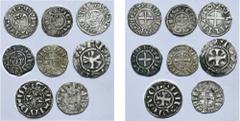 Moyen Age - Middle Ages FRANCE, lot de 8 p.: Nevers, denier au type immobilisé au nom de Louis IV d'Outremer, 11e s.; Hervé de Donzy (1199-1223), denier; Souvigny (prieuré de Cluny), denier, 11e-12e s