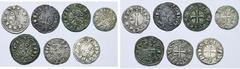 Moyen Age - Middle Ages FRANCE, lot de 7 p.: La Marche, Hugues IX (1199-1219) et Hugues XI de Lusignan (1249-1260), denier (2); Angoulême, denier (2) et obole au type immobilisé de Louis d'Outremer, 1