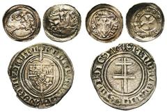 FRANCE, LORRAINE, lot de 12 p.: Matthieu II (1218-1251), denier à l'écu, Sierck; Ferri III (1251-1303), denier, Neufchâteau et Mirecourt; Charles II (1390-1430), double denier, Sierck; René Ier d'Anjo