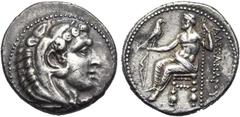 GREEK WORLD ROYAUME DE MACEDOINE, Alexandre III le Grand (336-323), AR tétradrachme, 332-323 av. J.-C., Salamis. D/ T. d''Héraclès à d., coiffé de la dépouille de lion. R/ ΑΛΕΞΑΝΔPOY Zeus aétophore as