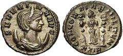 Ancient Coins SEVERINA , femme d'Aurélien , AE antoninien, fin 275, Rome. Droit : SEVERINA AVG B. diad., drapé à droite, posé sur un croissant. Revers : CONCORDIAE MILITVM/ -Γ/ XXIR Concordia debout à