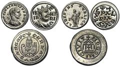 Roman , lot de 8 faux de Becker en étain: Julien II de Pannonie, aureus, Revers: Libertas; Pépin le Bref, Otton Ier (Pavie), Henri II (Augsbourg), Rodolphe de Souabe (Cologne), Otton IV (Cologne), arc