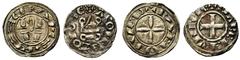 Medieval FRANCE, lot de 4 p.: Anjou, denier au type immobilisé de Foulques V, 2e moitié du 12e s. (Beau); Albi, successeurs de Raymond Bernard, denier, fin 12e - début 13e s.; Provence, Alphonse Ier/I