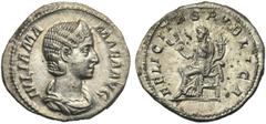 ROMAN COINS COLLECTION : Pertinax - Maximus JULIA MAMAEA (†235), mère de Sévère Alexandre, AR denier, Rome. D/ IVLIA MA-MAEA AVG B. diad., dr. à d. R/ FELICITAS PVBLICA Felicitas assise à g., ten. un 