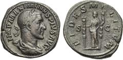 ROMAN COINS COLLECTION : Pertinax - Maximus MAXIMIN Ier (235-238), AE sesterce, 235, Rome. D/ IMP MAXIMINVS PIVS AVG B. l., dr., cuir. à d. R/ FIDES MILITVM/ S-C Fides deb. à g., ten. deux étendards. 