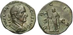 ROMAN COINS COLLECTION : Gordien Ier - Allectus TRAJAN DECE (249-251), AE sesterce, Rome. D/ IMP C M Q TRAIANVS DECIVS AVG B. l., cuir. à d. R/ DACIA/ S-C Dacia deb. à g., ten. un bâton surmonté d''un