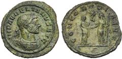 ROMAN COINS COLLECTION : Gordien Ier - Allectus AURELIEN (270-275), AE as, fin 274, Rome. D/ IMP AVRELIANVS AVG B. l., cuir. à d. R/ CONCOR-DI-A AVG Aurélien et Severina se donnant la main. Entre leur
