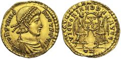 ROMAN COINS COLLECTION : Dioclétien - Basiliscus CONSTANT Auguste (337-350), AV solidus, vers 347-348, Trèves. D/ CONSTANS AVGVSTVS B. cuir., diad., dr. à d. R/ VICTORIAE DD NN AVGG/ TR Deux Victoires