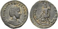ROMAN PROVINCIAL COINS ARABIE, BOSTRA, Herennia Etruscilla, femme de Trajan Dèce, AE bronze. D/ B. diad., dr. à d. R/ COL METROPOL BOSTRON Zeus Ammon cuirassé deb. à g., coiffé du disque solaire entou