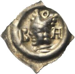 MEDIEVAL TIMES : Hongrie - Suisse SUISSE, BALE, Evêché, Jean II Senn de Münsingen (1335-1365), AR Pfennig, 1340-1344. D/ T. mitrée à g. Dans le champ, B-A. Au-dessus, un annelet. Wielandt, Basel, 117;