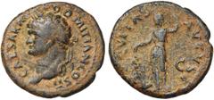 ROMAN EMPIRE (I) DOMITIEN César (69-81), AE as, 73-74, Rome. D/ CAESAR AVG F DOMITIAN COS III T. l. à g. R/ AE-QVITAS - AVGVST/ S-C Aequitas deb. à g., ten. une balance et une longue perche. BMC 157, 