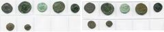 ROMAN EMPIRE (II) lot de 7 p.: Probus, antoninien, R/ Trophée entre deux captifs; Dioclétien, follis, R/ Africa; Maximien Hercule, fraction radiée, R/ Empereur recevant une Victoire de Jupiter; Maxenc