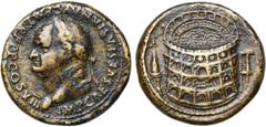 ROMAN EMPIRE VESPASIEN (69-79), AE médaillon. D/ IMP CAES VESPASIAN AVG PM TR P PP COS VIII T. l. à g. R/ Le colisée. Klawans 64, 6 (pour le revers). 20,90g Fonte moderne. presque Très Beau about Very