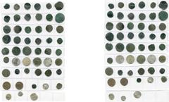 LOW COUNTRIES lot de 50 p., la plupart divisionnaires en cuivre, dont: Flandre, Louis de Nevers, mite; Philippe le Bon, double denier de Hainaut; Marie de Bourgogne, double mite de Flandre; Philippe l