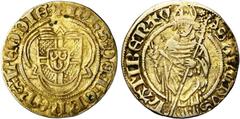 Charles V : old find of gold coins LIEGE, Principauté, Jean de Hornes (1485-1505), AV florin d''or postulat. D/ + IOHS DE HORN EPS LEODIE Ecu à la croix chargée d''un écusson de Hornes, dans un trilob