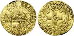 Charles V : old find of gold coins BRABANT, Duché, Charles Quint (1506-1555), AV florin d''or au saint Philippe, s.d. (1507-1520), Anvers. E onciaux. D/ Saint Philippe deb. de f., ten. devant lui l''é