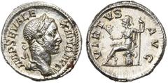 PERTINAX - LEON & LOTS SEVERE ALEXANDRE (222-235), AR denier, 231, Rome. D/ IMP SEV ALE-XAND AVG T. l. à d. R/ VIRTVS- AVG Virtus deb. à g., ten. une petite Victoire et son bouclier posé à terre, une 