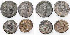 ROMAN PROVINCIAL COINS lot de 4 p.: Mésie, Marcianopolis, Macrin et Diaduménien, 5 assaria, R/ Hygieia; Syrie, Antioche, Trajan Dèce, tétradrachme, R/ Aigle sur une palme; Egypte, Alexandrie, Hadrien,