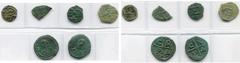 BYZANTIUM lot de 6 p.: Héraclius, Héraclius Constantin et Héraclonas, 1/2 follis, Ravenne; Justinien II, 1/2 follis, Constantinople; follis, Syracuse (2); Romain IV, follis, Constantinople (2). Sear 9