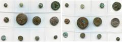 GREEK LOTS lot de 11 bronzes et 1 tétradrachme, dont: Carie, Rhodes, T. d''Hélios/Rose (2, AE10); Pisidie, Selge, Héraclès/Foudre; royaume de Cilicie, Philopator, Tyché/Athéna nicéphore; royaume séleu