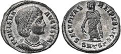 ROMAN EMPIRE HELENA, mère de Constantin Ier, AE follis, 326-328, Thessalonique. D/ FL HELENA- AVGVSTA B. diad., dr. à d. Le diadème est formé d''un bandeau décoré de cercles. Autour du cou, double col