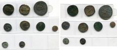 ROMAN EMPIRE lot de 8 bronzes et 1 antoninien: Marc Aurèle Auguste, sesterce, Rome, R/ Salus; Sévère Alexandre, sesterce, Rome, R/ Sol; Gordien III, bronze, Nicopolis, R/ Victoire; Valérien II César, 