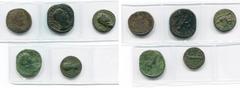 ROMAN EMPIRE lot de 4 bronzes: Septime Sévère, sesterce, R/ Felicitas; Sévère Alexandre, sesterce, R/ Sol; as, R/ Justitia; Julia Mamaea, sesterce, R/ Felicitas. Vendu avec un faux d''époque, Plautill
