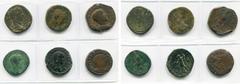 Empire romain - Roman Empire lot de 6 bronzes: Sévère Alexandre, sesterce, R/ Annona, Securitas; Gordien III, sesterce, R/ Felicitas; Philippe Ier, as, R/ Laetitia; Philippe II César, sesterce, R/ Le 