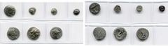 Monde grec - Greek World lot de 7 p.: Royaume de Macédoine, Alexandre III le Grand, drachme, T. d''Héraclès/Zeus; Phocidie, ligue phocidienne, obole, T. de taureau/Protome de sanglier; Argolide, Argos