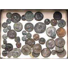Empire romain - Roman Empire lot de 47 p., dont: Hadrien, quadrans, R/ Foudre ailé; Julia Mamaea, denier, R/ Felicitas; Salonina, antoninien, R/ Vénus; Aurélien, antoninien, R/ Vabalathe; Probus, anto
