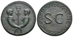 IMPERIO ROMANO IMPERIO ROMANO. TIBERIO. Sestercio. Roma (22-23 d.C.). A/ Cabezas afrontadas de Tiberio Gemelo y Germánico Gemelo, nietos de Tiberio, sobre cornucopias cruzadas, en el centro, caduceo. 