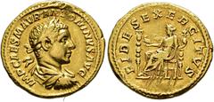 COLLECTION OF IMPERIAL AUREI COLLECTION OF IMPERIAL AUREI. ELAGABALUS. Aureus. Rome (218-222). Laureate, draped and cuirassed bust right; IMP CAES M AVR ANTONINVS AVG. Rev. Fides seated left with eagl