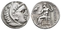 GRECIA ANTIGUA GRECIA ANTIGUA. MACEDONIA. ALEJANDRO III. Colofón. Dracma (310-301 a.C.). A/ R/ Delante K, debajo creciente. AR 4,05 g. 18,3 mm. PRC-1826. EBC-.