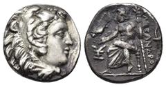 GRECIA ANTIGUA GRECIA ANTIGUA. Alejandro III. MACEDONIA. Sardes. Dracma. A/ R/ Delante del trono monograma, detrás antorcha. AR 4,22 g. 17 mm. Price-2602A. Concreciones en rev. MBC+.