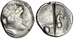 EMPORITON, la escala (gerona). Dracma. Imitación gala del dracma del caballo parado. AR 4,4 g. I-no. VILL-19/9. Acuñación floja en el anv. y corte de cizalla en el rev. MBC. Rara.