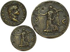 GALBA. Sestercio. Oricalco. A/. Busto laureado de Galba a dcha., alrededor ly.: SER GALBA IMP CAES AVG TR P. R/. Victoria marchando a izq. Con palma y paladium, a los lados S - C. SM- 2123 (Vte. por p