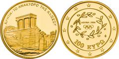 Ausländische Münzen und Medaillen Griechenland 100 Euro 2004. Olympische Spiele Athen - Knossos . 10 g Feingold. Friedberg 37. Im Originaletui. Mit Zertifikat. GOLD. Polierte Platte