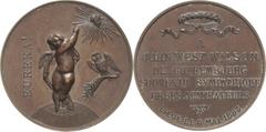 Ausländische Münzen und Medaillen Schweden Oskar II. 1872-1907 Bronzemedaille 1883. Erinnerung an John West Wilson. Putto neben strahlenden Kopf und Eule aus Athen, EUREKA / 5 Zeilen Schrift unter Kra