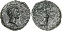 Römische Münzen Kaiserzeit Britannicus, Sohn des Claudius und Stiefbruder des Nero, *41 - 55 Bronze, Smyrna/Ionia Unter dem Magistrat von Philistos und Eikadios. Kopf nach rechts / Nike nach rechts RP